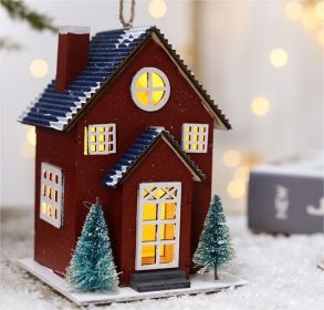 Creative Christmas Tree Blind Box Desktop Ornaments Wooden House Family Pendant (style: 05)