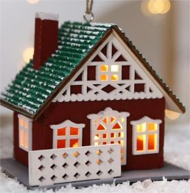 Creative Christmas Tree Blind Box Desktop Ornaments Wooden House Family Pendant (style: 1)