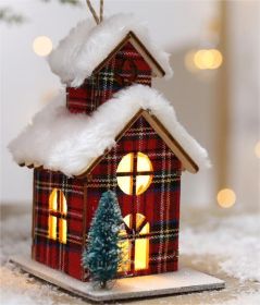 Creative Christmas Tree Blind Box Desktop Ornaments Wooden House Family Pendant (style: 08)