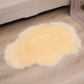 1pc, Fluffy Cloud Plush Rug - Soft Faux Fur Bedroom Decoration, Machine Washable, Funny Doormat, Nursery Decor, Throw Rugs for Home Decor (Color: Light yellow, size: 23.62*35.43inch)