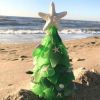 Sea Glass Christmas Tree and Wreath, Green Pine Christmas Tree Resin