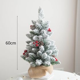 Christmas Tree Table Top Ornaments Flocking Snow Spray High-Grade Christmas Tree 45/60Cm (style: 3, size: 60)