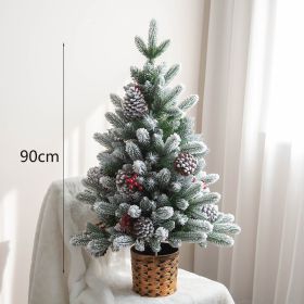 Christmas Tree Table Top Ornaments Flocking Snow Spray High-Grade Christmas Tree 45/60Cm (style: 1, size: 90)