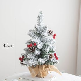 Christmas Tree Table Top Ornaments Flocking Snow Spray High-Grade Christmas Tree 45/60Cm (style: 3, size: 45)