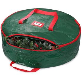 Christmas Wreath Storage Container, Waterproof Plastic Wreath Storage Bag (Color: Green, size: 90*20cm)