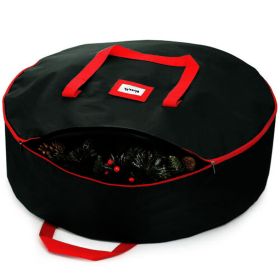 Christmas Wreath Storage Container, Waterproof Plastic Wreath Storage Bag (Color: Black, size: 90*20cm)