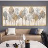 Hand Painted Thick Textured Abstract Gold Foil Oil Painting on Canvas Oil Modern Painting Fine Art Picture No Frame