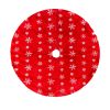 Christmas Tree Skirt, Jacquard Cashmere Snow Flake Xmas Holiday Decoration Ornament