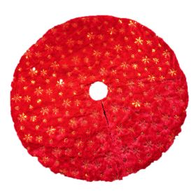 Christmas Tree Skirt, Jacquard Cashmere Snow Flake Xmas Holiday Decoration Ornament (Color: Red 3, size: 90cm)