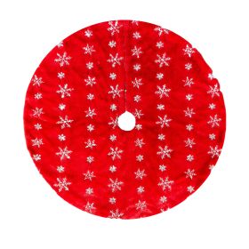 Christmas Tree Skirt, Jacquard Cashmere Snow Flake Xmas Holiday Decoration Ornament (Color: Red 1, size: 120cm)