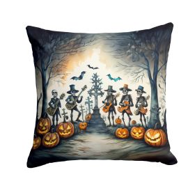 Mariachi Skeleton Band Spooky Halloween Throw Pillow Machine Washable, Indoor Outdoor Decorative Pillow for Couch, Bed or Patio, 14Hx14W (Default: Default)