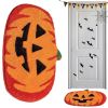 Halloween Pumpkin Bath Rug Non-Slip Absorbent Washable Knitted Polyester Entryway Mat - Cozy Oval Indoor Welcome Rug - Low Profile Door Carpet For Liv