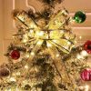 1pc New Years Christmas Lights; New Years Christmas Decoration Golden Christmas Ribbon Fairy Lights