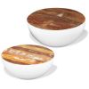 Two Piece Bowl Shaped Coffee Table Set Solid Reclaimed Wood